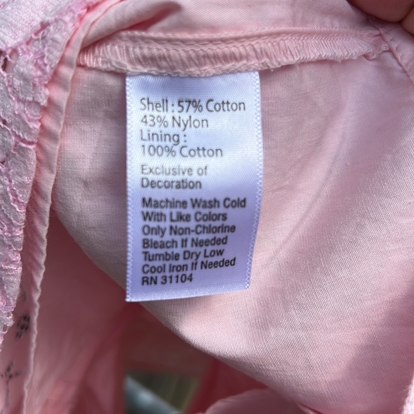 Girl Size Large Crown and Ivy Pink Lace Romper - Picture 8 of 9